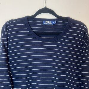 Polo Ralph Lauren Navy & White Pullover Long Sleeve Sweater